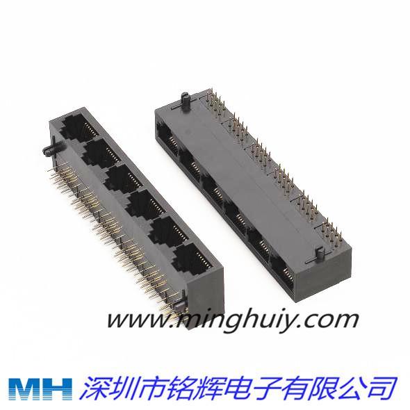 供應RJ45插座1X5屏蔽90度