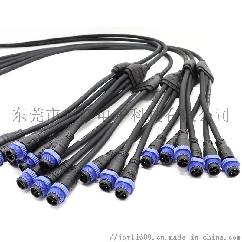 Y型一進多出防水接頭2芯LED戶外照明防水連接器