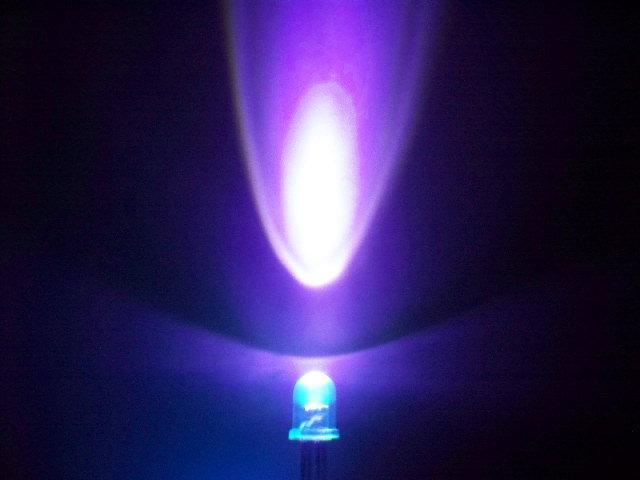 5mm圓頭紫光LED，380nm紫光燈珠