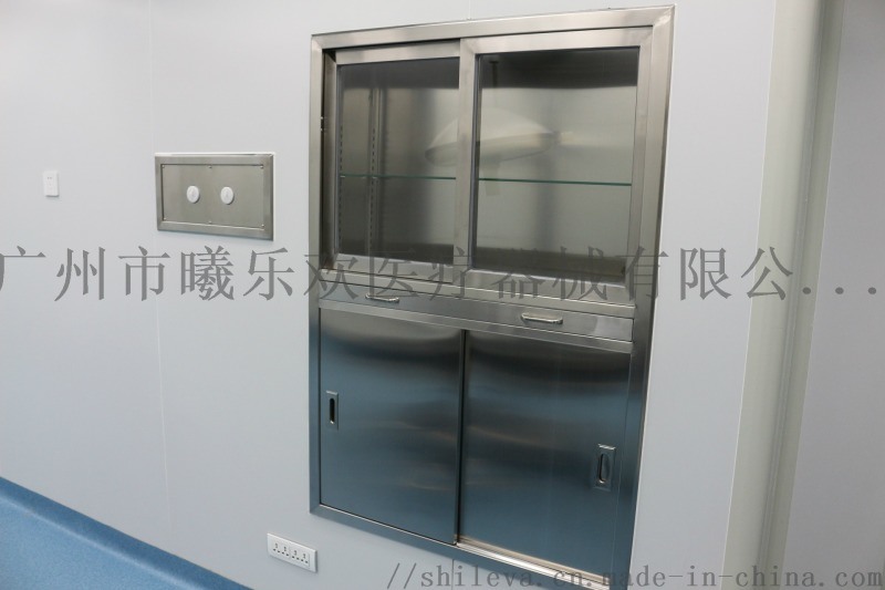 不銹鋼手術(shù)器械柜，醫(yī)用嵌入式麻醉柜，手術(shù)窒暗裝柜