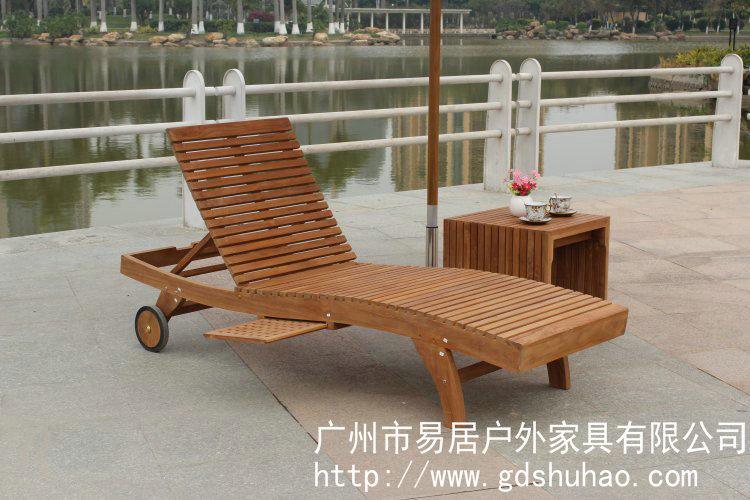 廠家直銷豪華沙灘躺椅 景區(qū)沙灘椅 實木休閑躺床